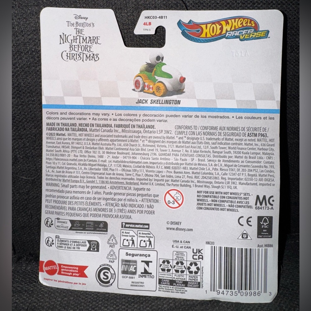 Hot Wheels Racer Verse Jack Skellington Toy - Picture 4 of 5